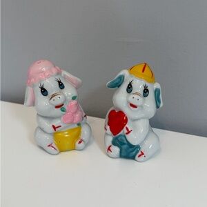 Vintage Cute Pig Salt & Pepper Shaker Set